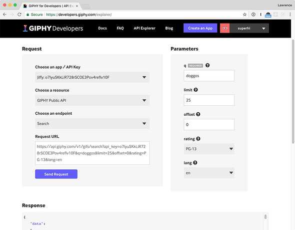 giphy api explorer